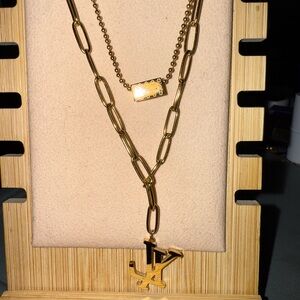 Gold Initial Pendant Necklace